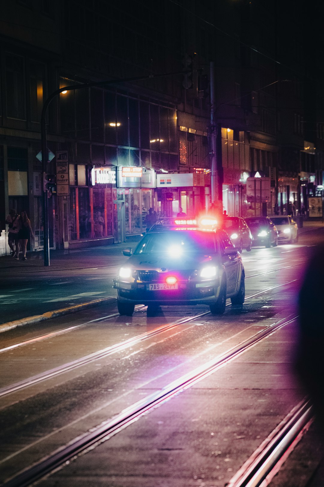 a police car on the street