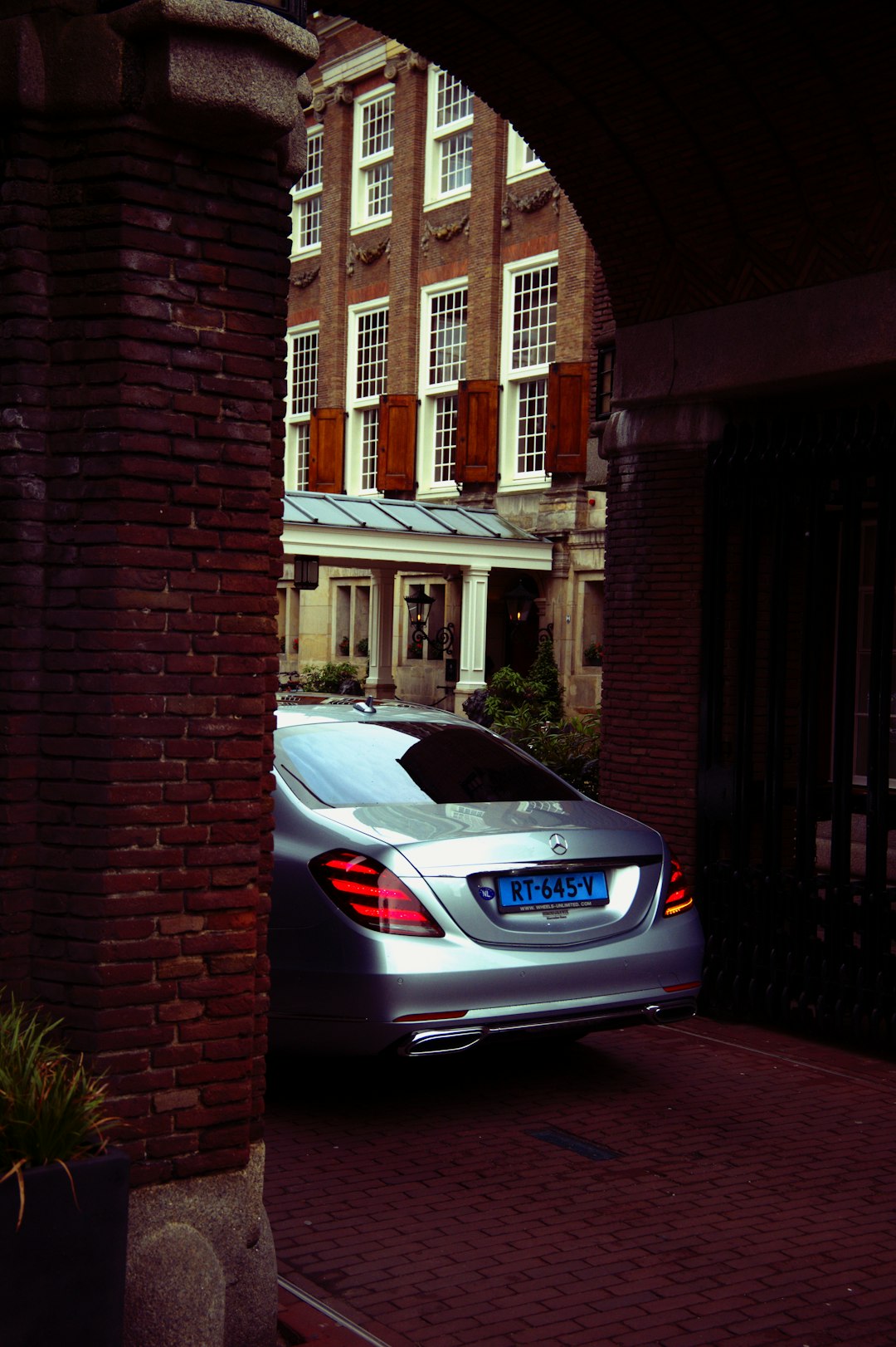 a car parked in a driveway