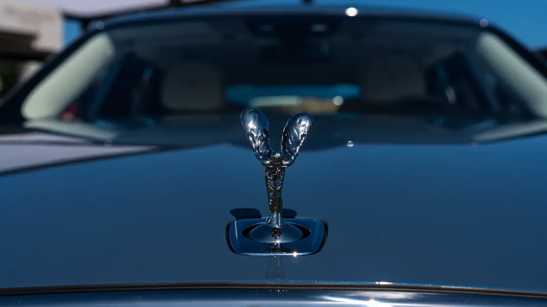 the hood ornament on the front of a car