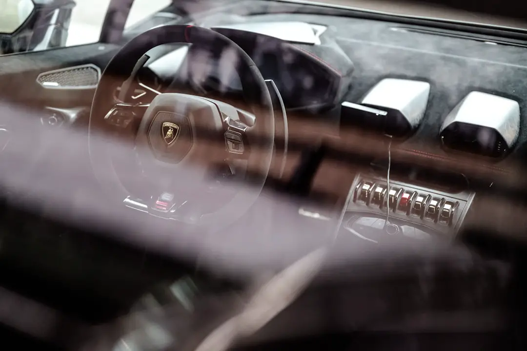 black and silver car steering wheel
